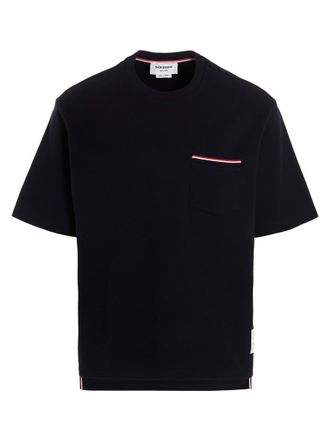 Thom Browne Navy Blue Crew Neck T-Shirt