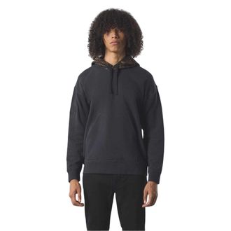 Pretty Green Heren Parthian Katoen Blendkoord Hoodie (Zwart)