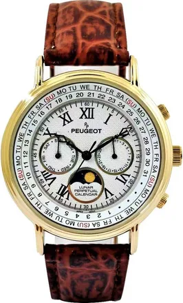 Peugeot Multi Function Moon Phase Perpetual Calendar Watch- 40MM in Brown at Nordstrom