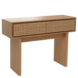 Hhg Mesa Consola Hhg 119, Mesa Auxiliar Para Tel&eacute;fono, Mesa Auxiliar, Caj&oacute;n, Melamina, 86 X 110 X 41 Cm, Olmo Natural