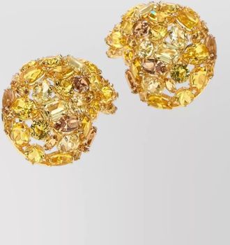 Swarovski gema cluster metal stud earrings