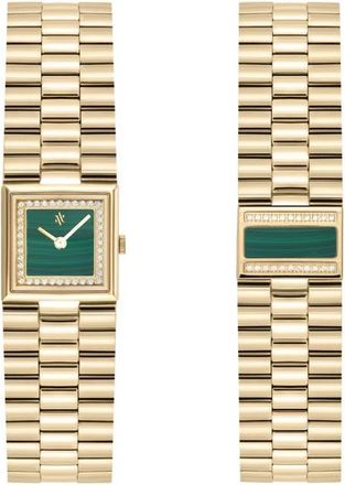 Vanna Catena Double-Gemstone Bracelet Watch in Malachite-Gold at Nordstrom