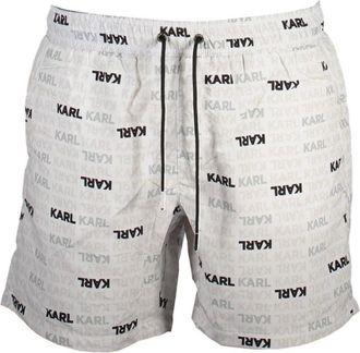 Karl Lagerfeld Badmode, Heren, Wit, S, Polyester, Zwemshorts