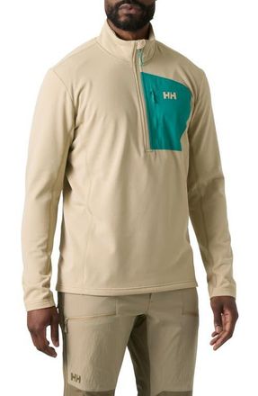 Helly Hansen Versalite Fleece Half Zip Pullover in Khaki /Sand at Nordstrom, Size Xx-Large