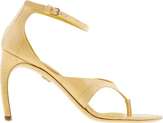 Ferragamo Ferragamo Zoele 85 Croc-Embossed Leather Sandals, Size 7 C