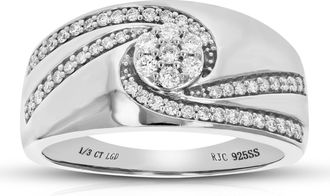 Vir Jewels 1/3 cttw Lab Grown Diamond Wedding Band in Sterling Silver For Women