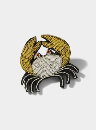Le 31 Mens Expressive embroidered brooch