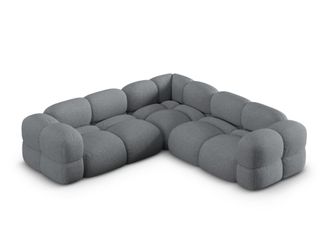 Cosmopolitan Design Sof&aacute; esquinero sim&eacute;trico 4 plazas tejido estructural gris