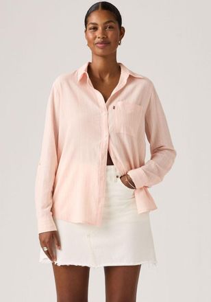 Levi's Hemdbluse LEVIS, Damen, Gr. XL (42), rivington stripe crystal pink, Web, Obermaterial: 50% Viskose, 40% Baumwolle, 10% Leinen, unifarben, regular fit 