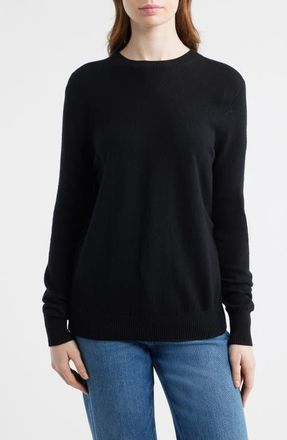 House of CB Rochelle Wool & Cashmere Crewneck Sweater in Black at Nordstrom, Size X-Small