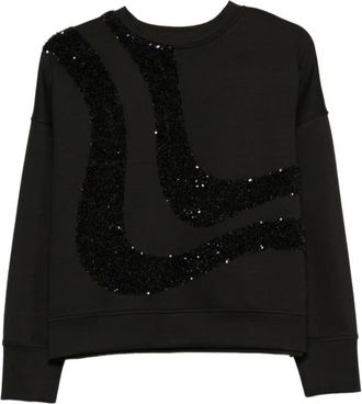Emporio Armani Sudadera de scuba con cuello redondo - Sweatshirts & Hoodies - Mujer - Negro - XL