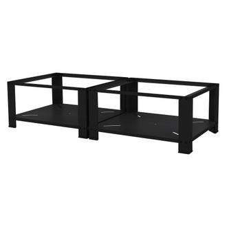 ML Design Ml-design - Juego De 2x Pedestales Para Lavadora O Secadora Negro 128 X 54 X 32 Cm De Acero, Capacidad Hasta 150kg Soporte Alto Base Estable Y Robusta