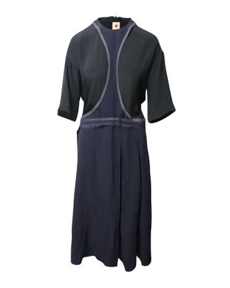 Marni Contrast Stitch Paneled Dress in Multicolor Viscose