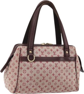 Louis Vuitton Josephine Handbag Mini Lin Red Canvas Handbag (Pre-Owned)