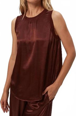 Michael Stars Shay Satin Binding Tank In Espresso