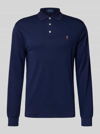 Polo Ralph Lauren Slim Fit Poloshirt in Logo-Stitching in Marine, Gr&ouml;&szlig;e XXL