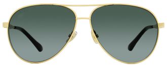 Jimmy Choo London Jimena Glitter-Embellished Pilot Sunglasses - Gold