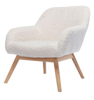 Moloo Sill&oacute;n de madera natural y tejido de rizo crudo