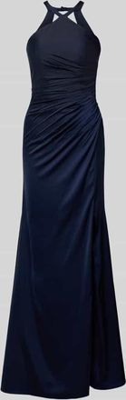 Luxuar Luxuar Slim Fit Abendkleid mit Raffungen in Dunkelblau, Gr&ouml;&szlig;e 34