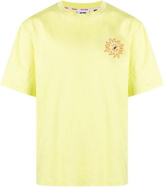 GCDS Coole Surf T-shirt voor avonturiers - Heren - T-shirts - Geel - S - Tops