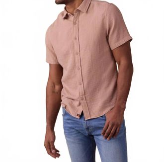 The Normal Brand Kalo Short Sleeve Button Up In Driftwood