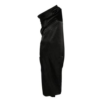 Rick Owens Athena Pijloog Jurk met E&eacute;n Schouder en Midi Lengte - Dames - Feestkleedjes - Zwart - S - Kleedjes