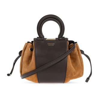 Ferragamo Handbags, female, Brown, Size: ONE SIZE Gancio Handbag