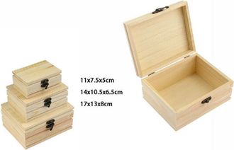 Trade Shop Trade Shop - Set 3 Scatole In Legno Decoupage Tris Matrioska Scatola Cofanetto 74013a Ly30114