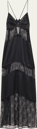 Livy Sully Floral Lace & Silk Satin Maxi Dress