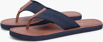 Tommy Hilfiger Mens Tommy Hilfiger Leather Hilfiger Mens Beach Sandal - Desert Sky - Blue/Black - Size: 10.5