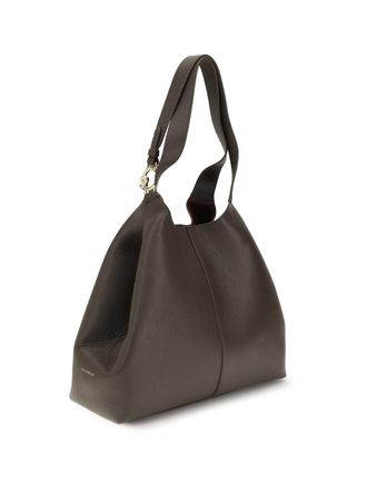 Coccinelle Womens Large C-Easy Tote Bag Fango Calf Leather Bos Taurus Shoulder