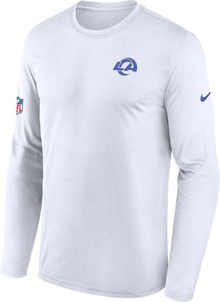 Nike Los Angeles Rams Alt Legend Small Logo Nike Mens Dri-FIT NFL Long-Sleeve T-Shirt in White | 02TJ10AQ9X-UE8