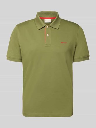 GANT Regular Fit Poloshirt mit Logo-Stitching in Oliv, Gr&ouml;&szlig;e XXXL