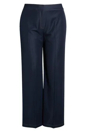 Tahari by ASL Wide Leg Pants in Dark Denim at Nordstrom, Size 14W