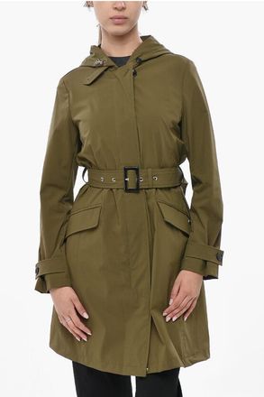 Woolrich Light Stretch Nylon Parka FAYETTE with Belt size Xxs