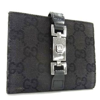 Gucci Black Gg Canvas Leather Wallet (Bi-Fold) (Pre-Owned)