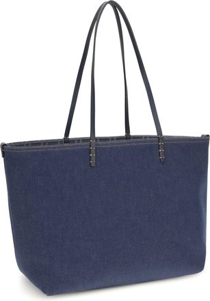Fendi Womens Tote Bag Reversible Denim Blue-Os Cotton Shoulder Blue/os