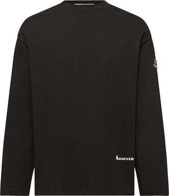Moncler Moncler K2 Print Long Sleeve Cotton T-shirt, Men, Black, Size: Xs