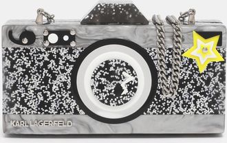 Karl Lagerfeld Grey Acrylic Seventees Camera Clutch