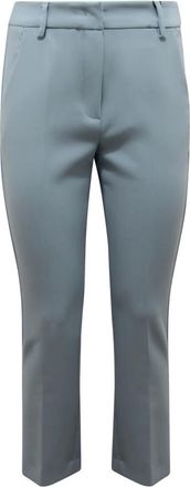Max Mara Rana Broeken - Dames - Slim Fit Broeken - Blauw - 2XS - Leer - Broeken
