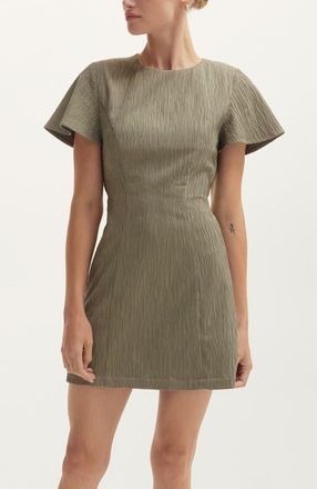 Crescent Textured Back Cut Out Mini Dress in Olive at Nordstrom, Size Small