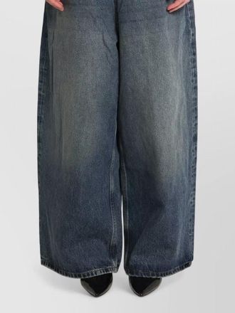 Balenciaga low rise wide leg denim trousers