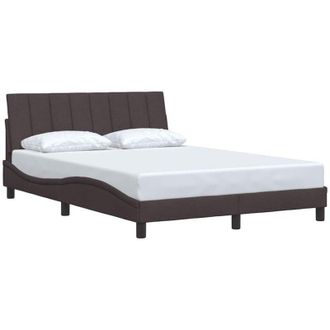 vidaXL Vidaxl - Estructura De Cama Sin Colch&oacute;n Tela Marr&oacute;n Oscuro 120x200 Cm