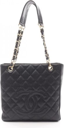 Chanel Black Leather Tote Bag (Pre-Owned)