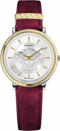 Versace V Circle Medusa - Dames - Horloges - Geel - ONE Size - Leer - Accessoires
