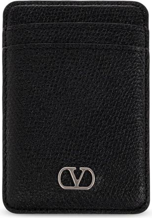 Valentino Garavani Accessoires, Heren, Zwart, ONE Size, Leer, Mag Safe Kaarthouder Hoesje