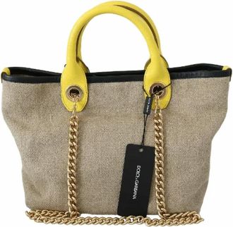 Dolce & Gabbana Pre-owned Fabric shoulder-bags - Dames - Vintage Handtas - Geel - ONE Size - Leer - Vintage
