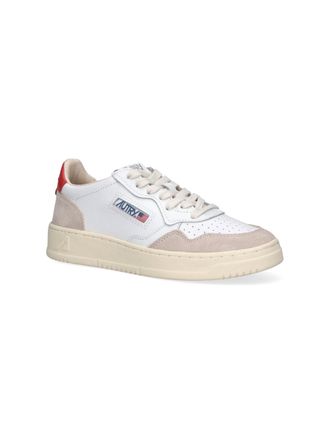 Autry Colour-Block Leather Sneaker - White