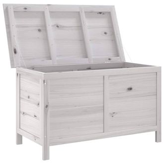 Berkfield Home Garden Storage Box White 99x49.5x58.5 cm Solid Wood Fir