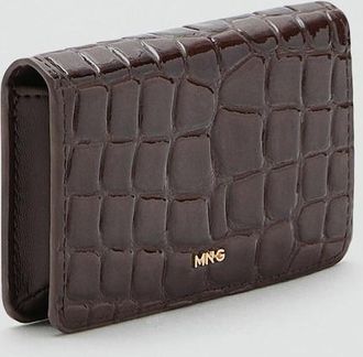 Mango Portafoglio piccolo cocco lucido cioccolato - Donna - Taglia unica - MANGO